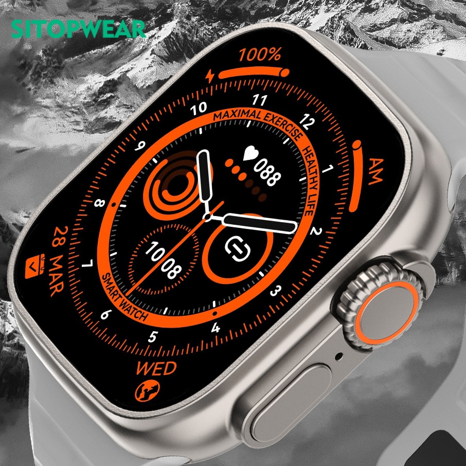 2023 NEW Smart Watch Ultra Men Women Smartwatch Bluetooth Calls Temperature Measuring Health Monitoring Wireless Charging 49mm
